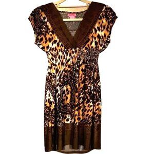 She's Cool Women Small Dress Animal Print Border